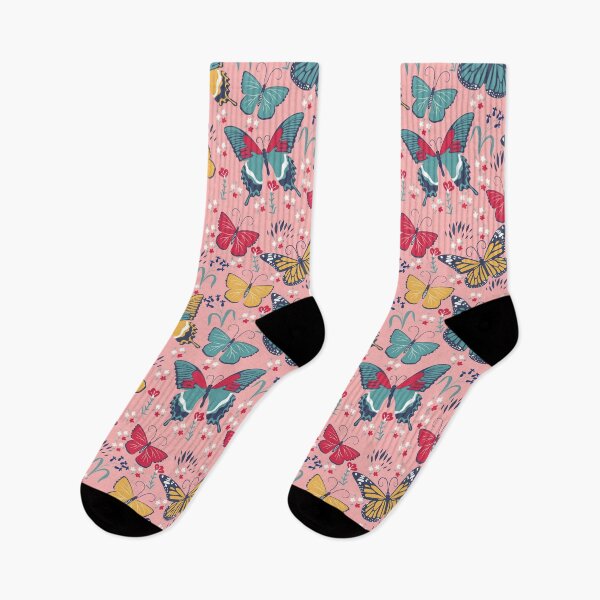 Item preview, pattern with butterflies on a pink background designed and sold by burbura.