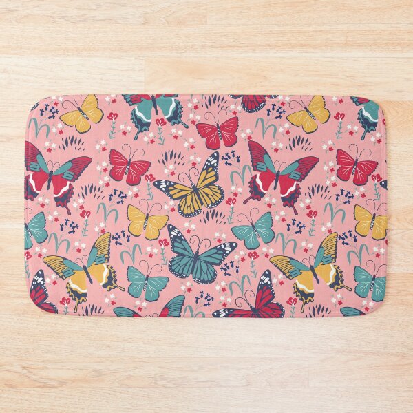 Item preview, pattern with butterflies on a pink background designed and sold by burbura.