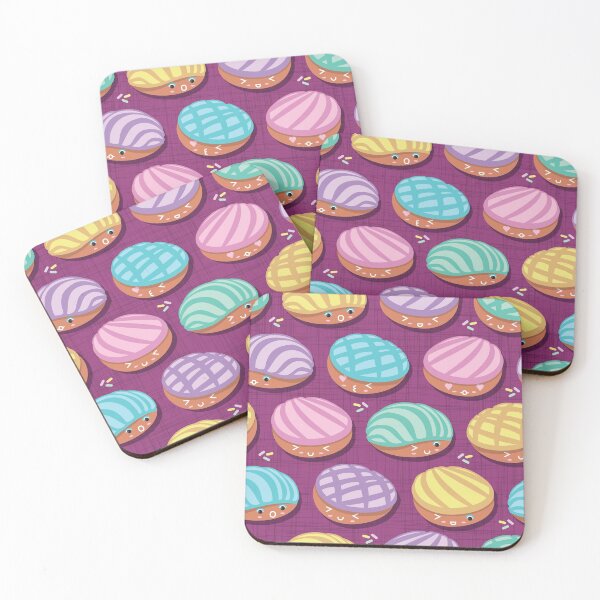 Item preview, Kawaii Mexican conchas // pink purple background multicoloured pan dulce designed and sold by SelmaCardoso.