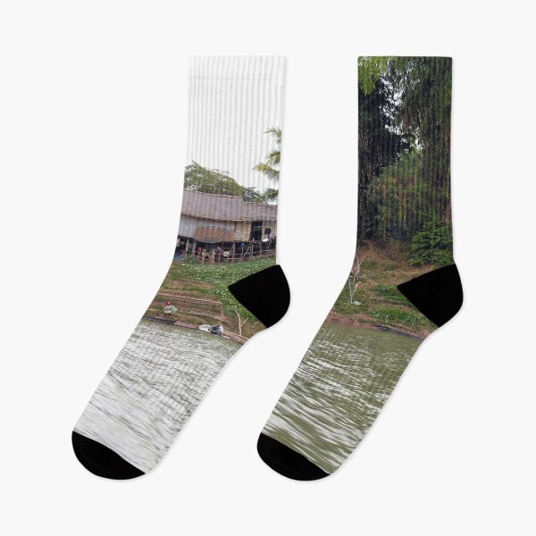 Item preview, Stilt house with vegetable garden Mekong River Laos designed and sold by worldways.