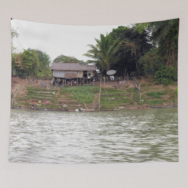 Aperçu de l'œuvre Maison sur pilotis avec potager Mékong Laos créée et vendue par worldways.