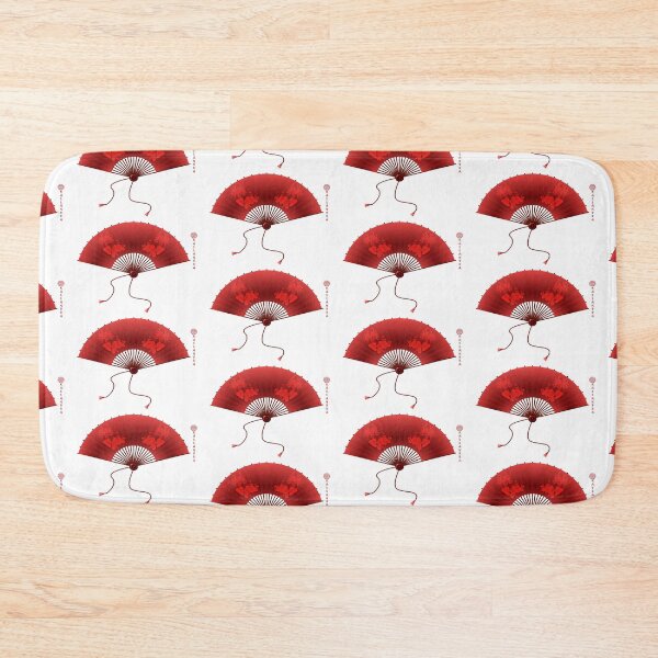 Item preview, Chinese ink painting - painted red silk fan designed and sold by Kallandra.