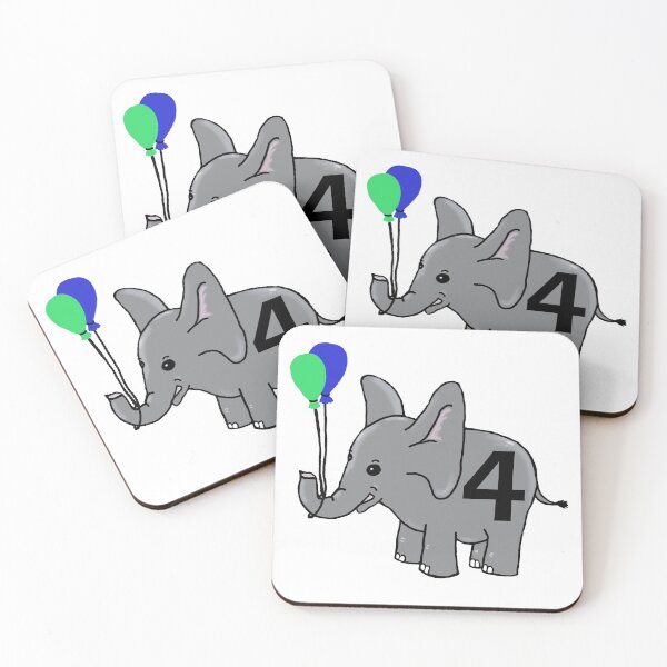 Item preview, Fourth birthday - elephant - 4 years designed and sold by ela-94.