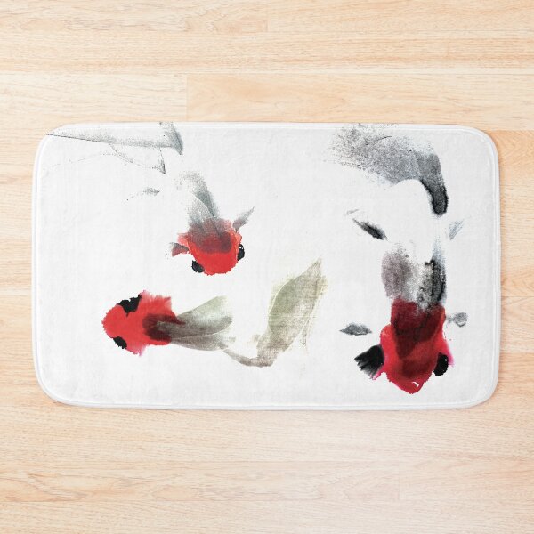 Item preview, Colored China painting - ink painting - red koi carp ink painting designed and sold by Kallandra.