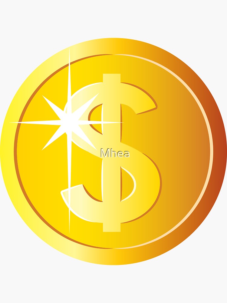 "Golden dollar coin" Sticker by Mhea | Redbubble
