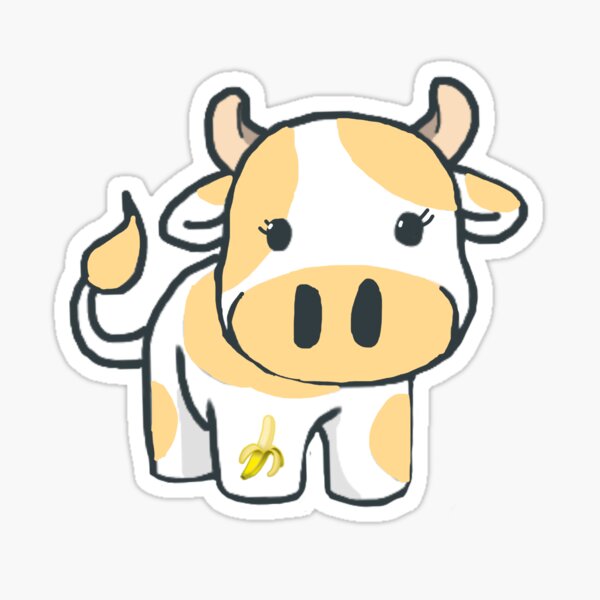 Banana Cow Stickers Redbubble - banana cow roblox girl