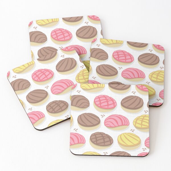 Item preview, Mexican conchas // white background pink brown and yellow pan dulce designed and sold by SelmaCardoso.