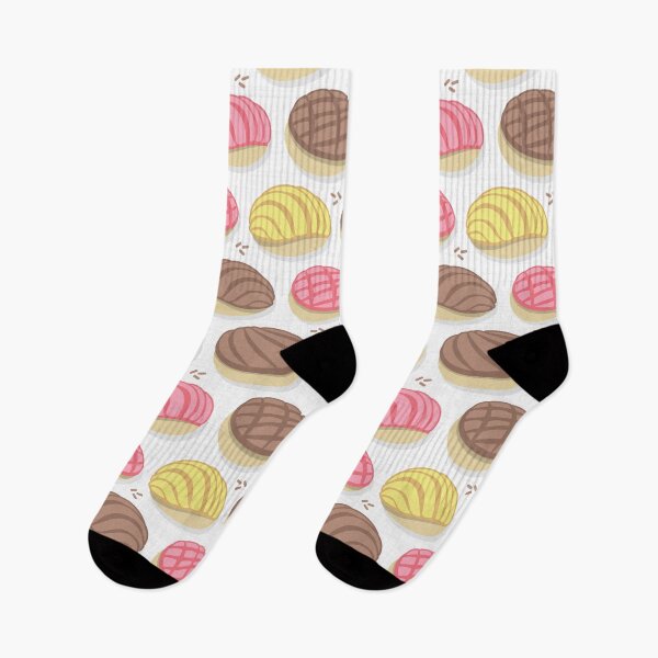 Item preview, Mexican conchas // white background pink brown and yellow pan dulce designed and sold by SelmaCardoso.