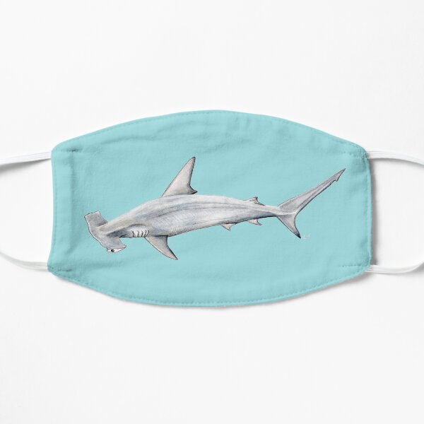 Tiburón martillo para buceadores, amantes de los tiburones y pescadores Mascarilla plana