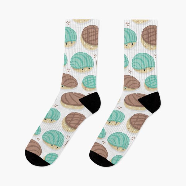 Item preview, Conchas mexicanas kawaii // fondo blanco agua menta y pan dulce marrón designed and sold by SelmaCardoso.