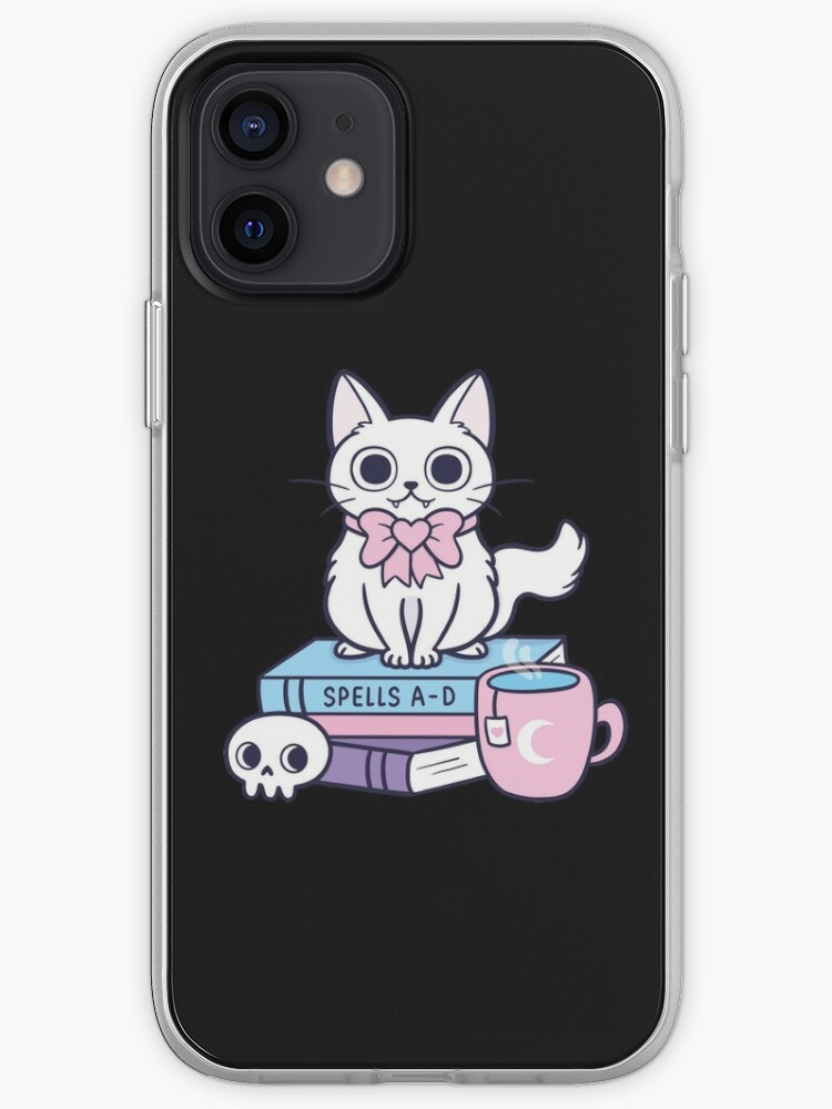 White Feline Familiar 02 Nikury Iphone Case By Nikury Redbubble