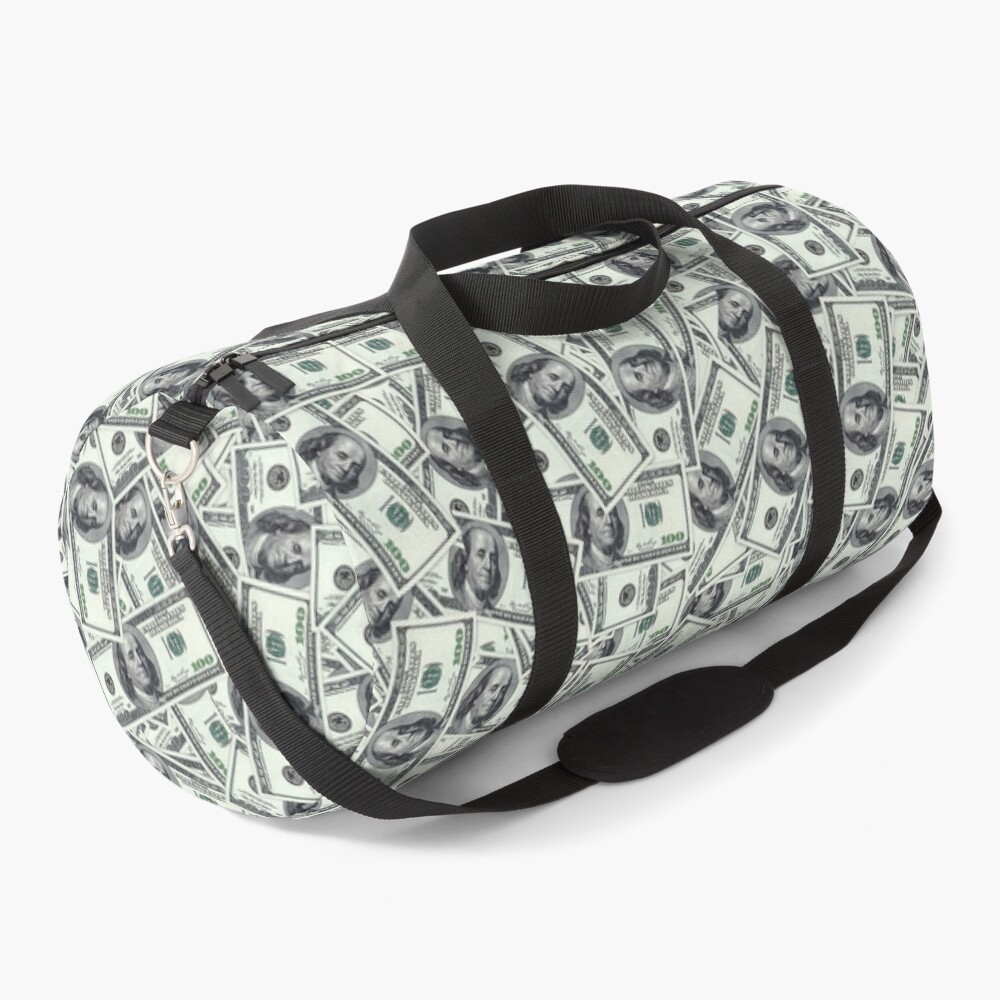Giant money background 100 dollar bills Duffle Bag