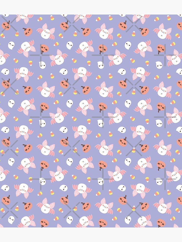 Pastel Kawaii Halloween Bat Pattern by Miri-Noristudio