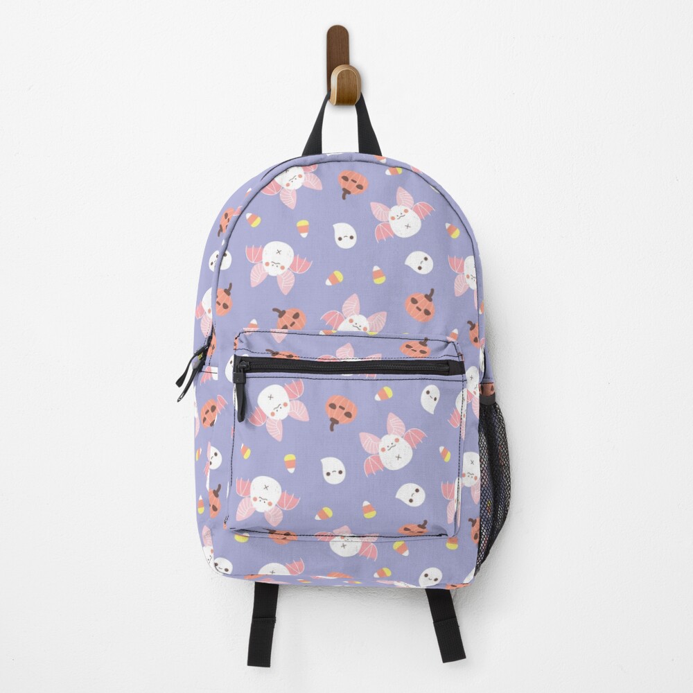 Pastel Kawaii Halloween Bat Pattern Backpack