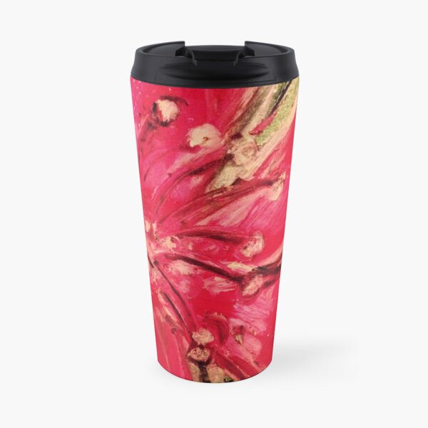Pink Hibiscus Detail Travel Mug
