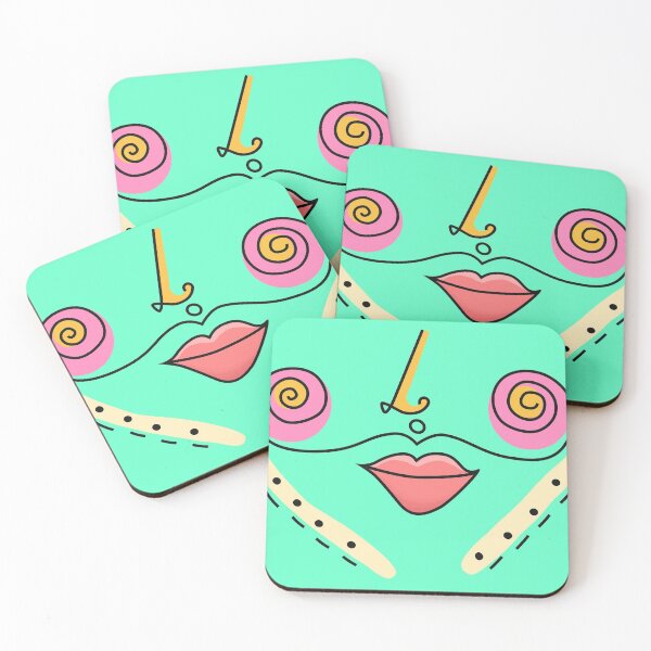 Item preview, Green hearts cute face pattern designed and sold by mellowdays.