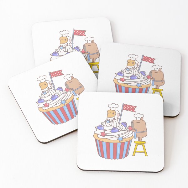 Item preview, Guinea pig and capybara making a cupcake  designed and sold by Miri-Noristudio.