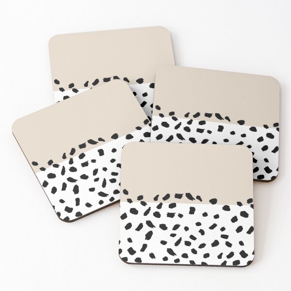Item preview, Beige Nude Color Block with Black Dots designed and sold by atlantekdesigns.