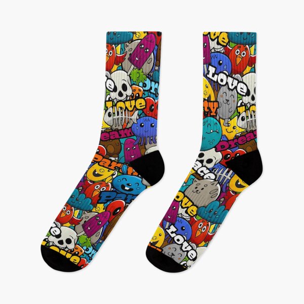 Item preview, Colorful Graffiti Characters Pattern designed and sold by parazitgoodz.