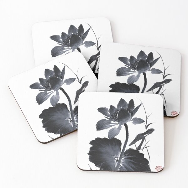 Item preview, Chinese Art Print - Lotus Stems Water Lilies designed and sold by Kallandra.