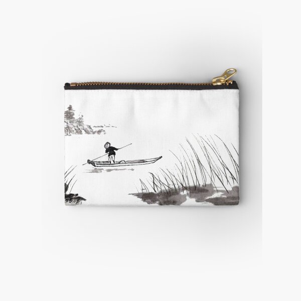 Item preview, India ink man in boat with landscape lake designed and sold by Kallandra.