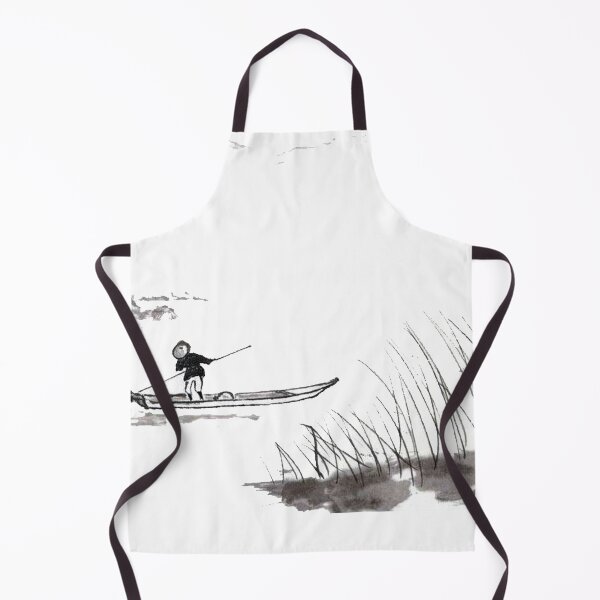 Item preview, India ink man in boat with landscape lake designed and sold by Kallandra.