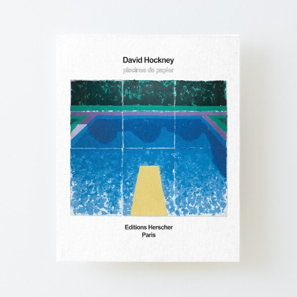 Affiche d'art de l'exposition David Hockney - "PISCINES DE PAPIER" Impression montée sur toile