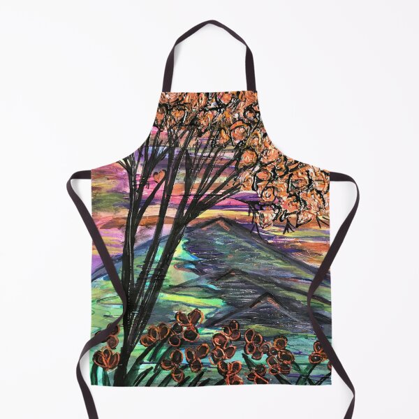 Item preview, iris and blossom tree stained glass inspired painting by mysticladyart tree designed and sold by mystic lady vintage art and fashion designs.