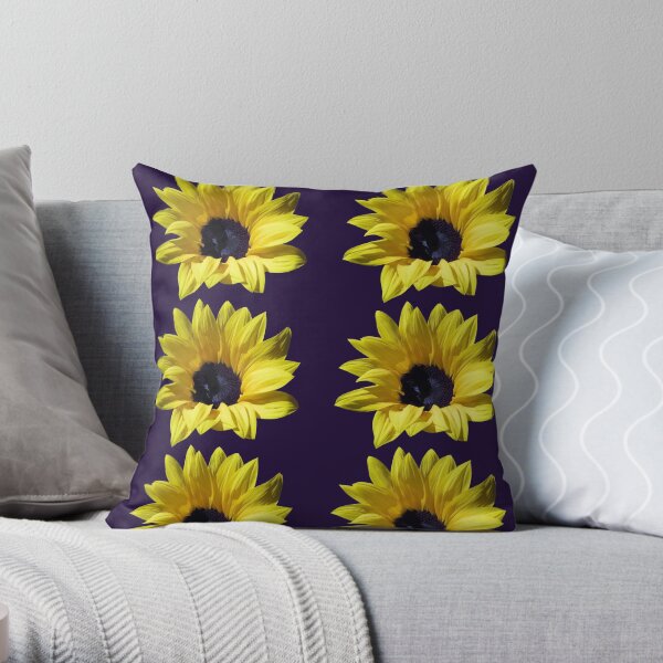 Joyful Sunflower Collage Throw Pillow