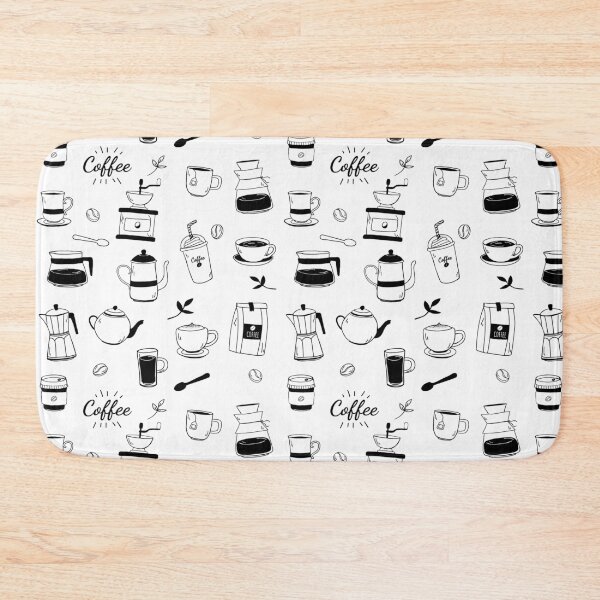 Item preview, Hand Drawn Black Coffee and Cafe Pattern designed and sold by parazitgoodz.