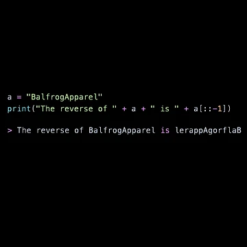 Artwork thumbnail, Reverse String Python by BalfrogClothing