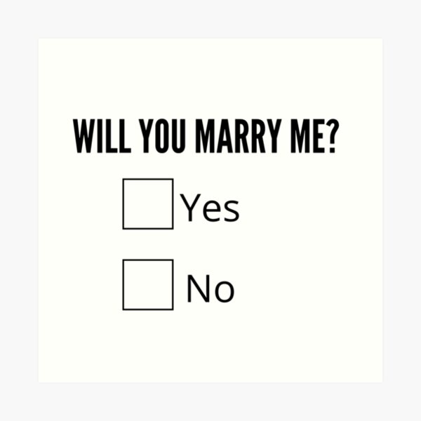 Will You Marry Me Emoji Art Print By Tena153 Redbubble