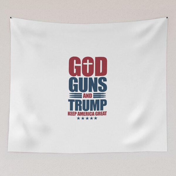 Item preview, God, Guns,and Trump Keep America Great designed and sold by SKZ-tshirt.