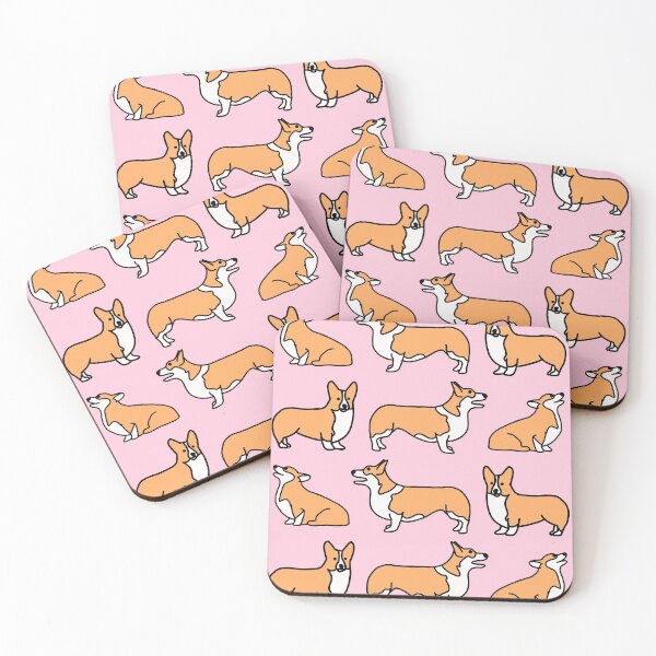 Item preview, Cute Corgi Pattern with Pink Background designed and sold by WildeandCo.