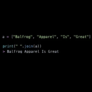 Artwork thumbnail, Python Join Strings by BalfrogClothing