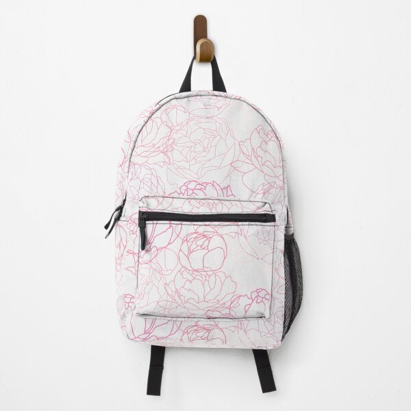 Item preview, floral peonie patterns cute girly feminine pink line drawing designed and sold by bertiescrochu.