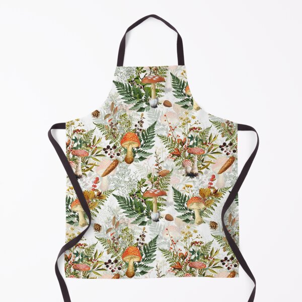 Item preview, vintage toadstools in the forest Botanical Garden on white Nightgarden designed and sold by UtArt.