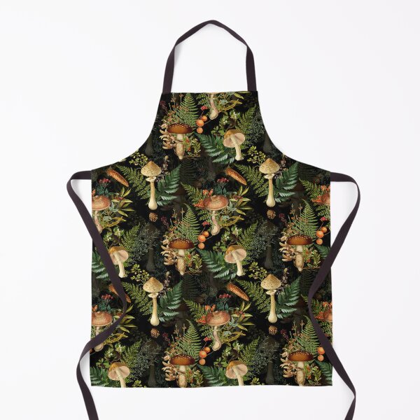 Item preview, Vintage toxic midnight mushrooms forest Botanical Night Garden pattern on black Nightgarden designed and sold by UtArt.