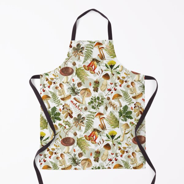 Item preview, Vintage toxic mushrooms forest pattern Botanical Garden on white Nightgarden designed and sold by UtArt.