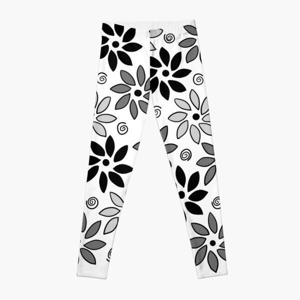 Y042 - FLORAL ART BLACK YOGA LEGGINGS READY DESIGN PRINTFUL TEMPLATE FILE