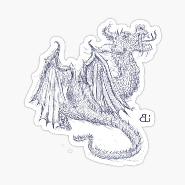 Ein Drache dunkelblau Sticker