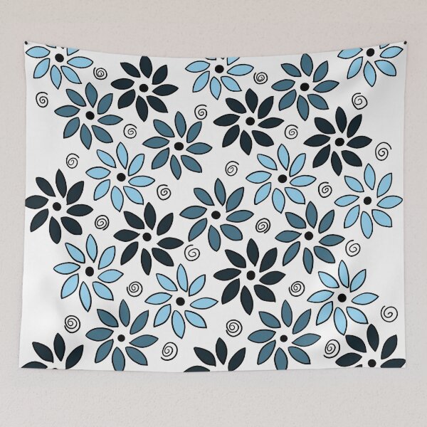 Item preview, Flowers pattern blue designed and sold by Nezumi98.