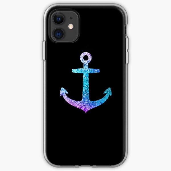 anchor glitter sparkle design colored iPhone Soft Case