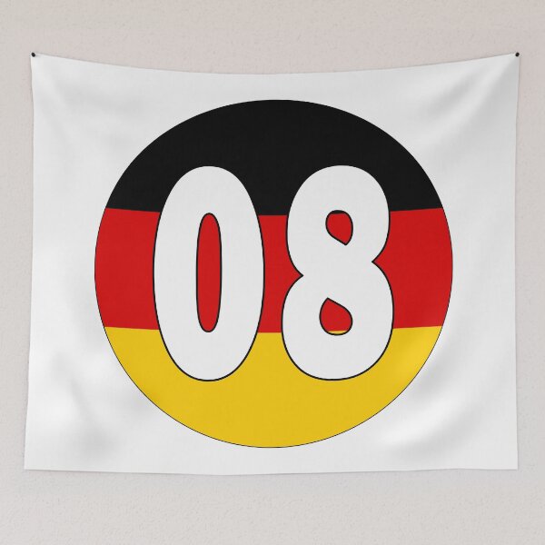Item preview, Number 08 with Germany flag on the background designed and sold by AllShirts21.