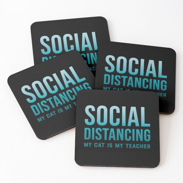Item preview, Social distancing, my cat is my teacher - Blue designed and sold by crismk.