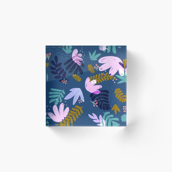 PLANTS IN BLUE Acrylic Block