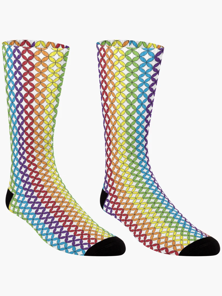 Thumbnail 3 of 5, Socks, Small rainbow circles designed and sold by Raspberry-Cat.