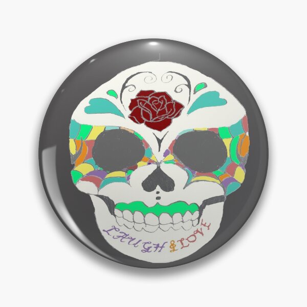 Item preview, love and laugh sugar skull designed and sold by Heather Schmader.