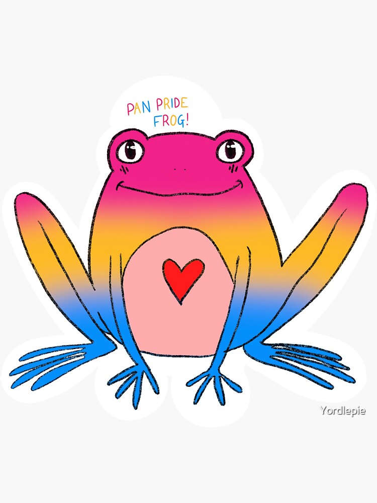 "Pan pride frog lgbtq+ flag cute" Sticker for Sale by Yordlepie | Redbubble