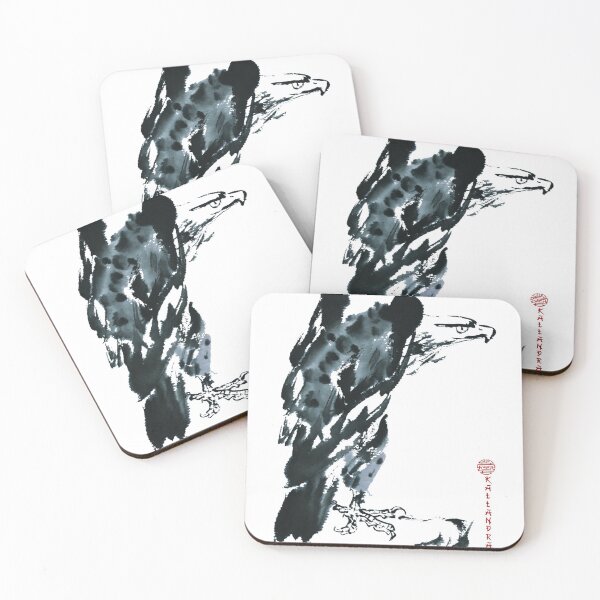 Item preview, Chinese ink painting - peeking eagle as ink painting designed and sold by Kallandra.
